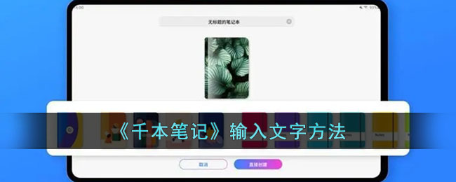 《千本笔记输入文字教程:如何在千本笔记中打字》
