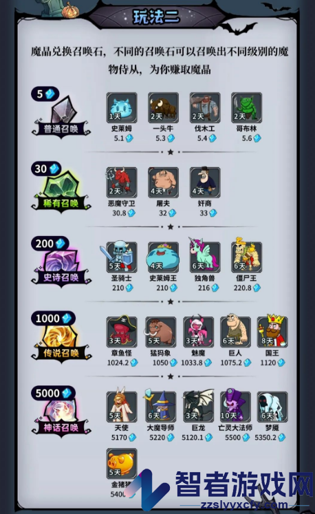 魔物召唤游戏
