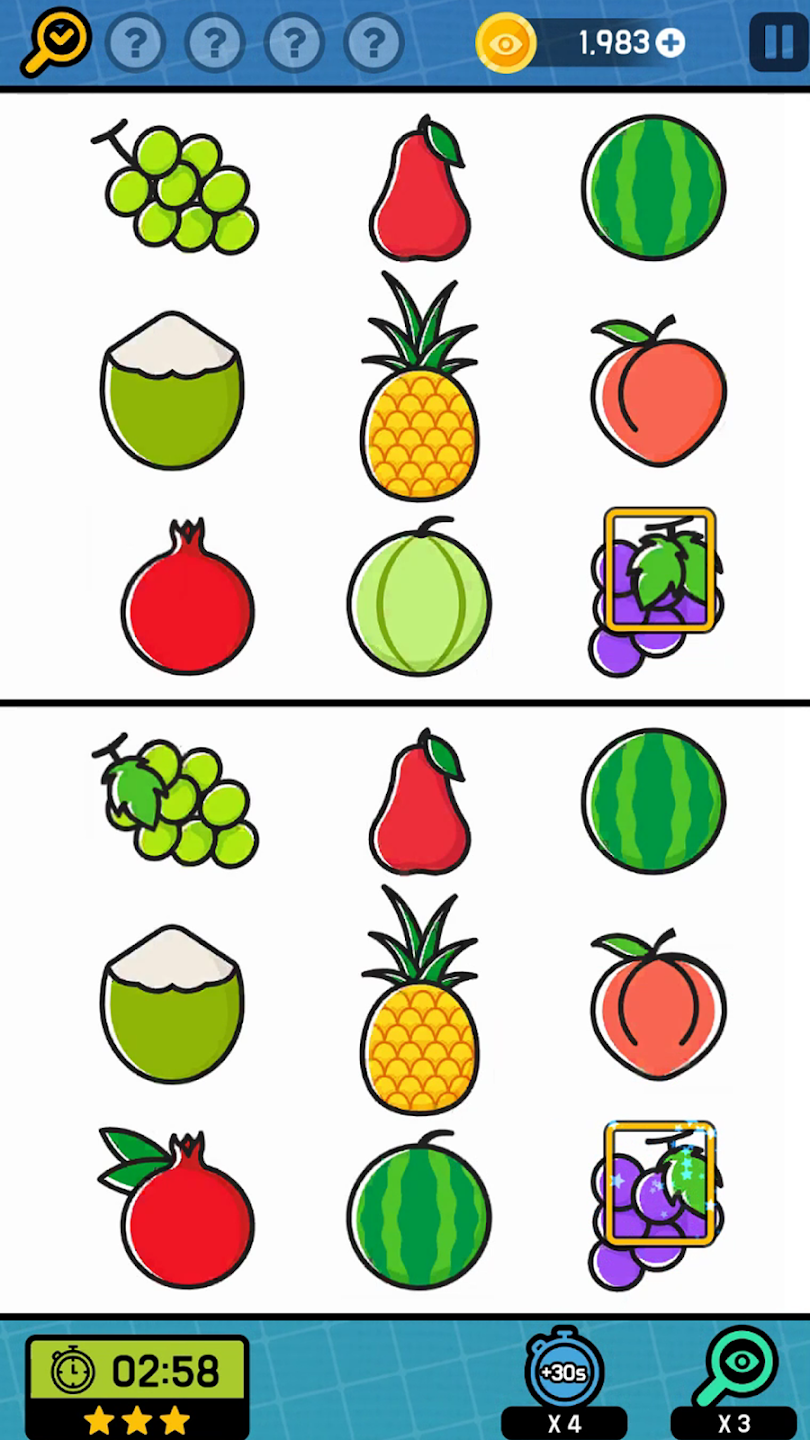 找出差异挑战小游戏(Spot the Difference)