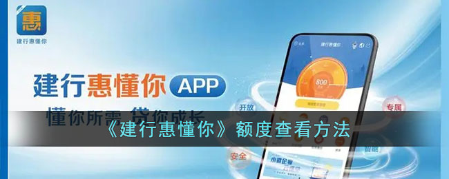 建行惠懂你额度查询方法：如何查看建行惠懂你贷款额度